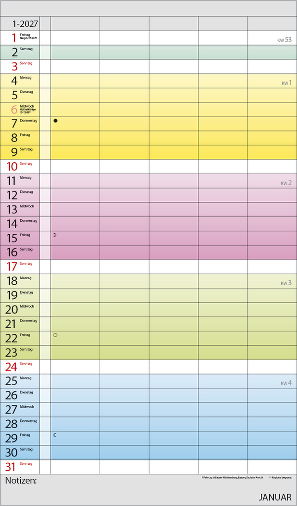 Weitere Ansicht: Familienplaner Farbenspiel 2027