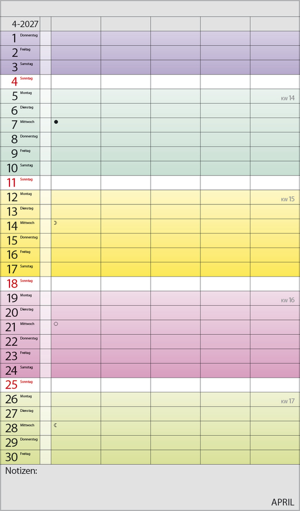 Weitere Ansicht: Familienplaner Farbenspiel 2027