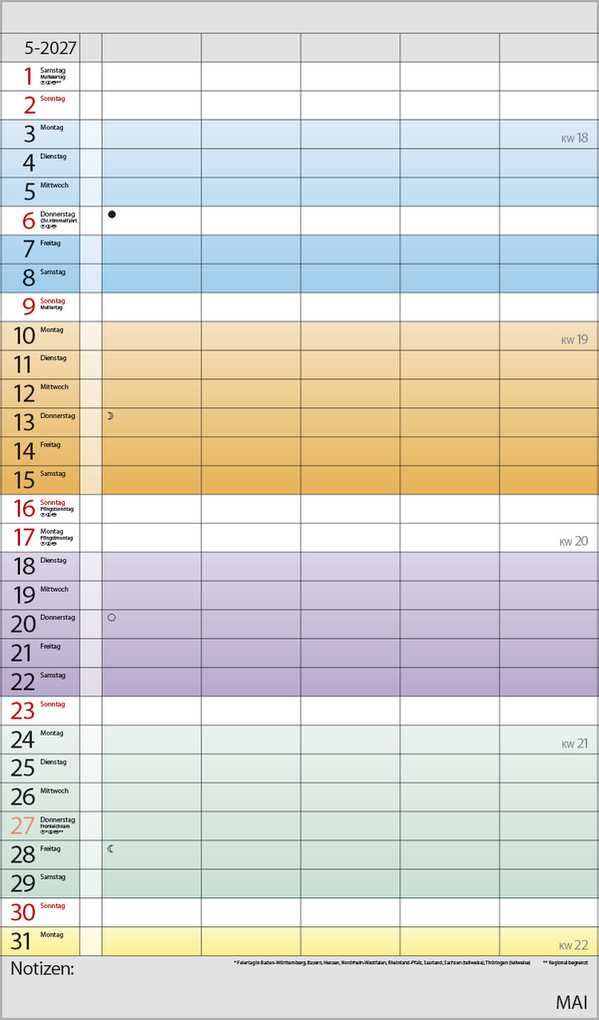 Weitere Ansicht: Familienplaner Farbenspiel 2027