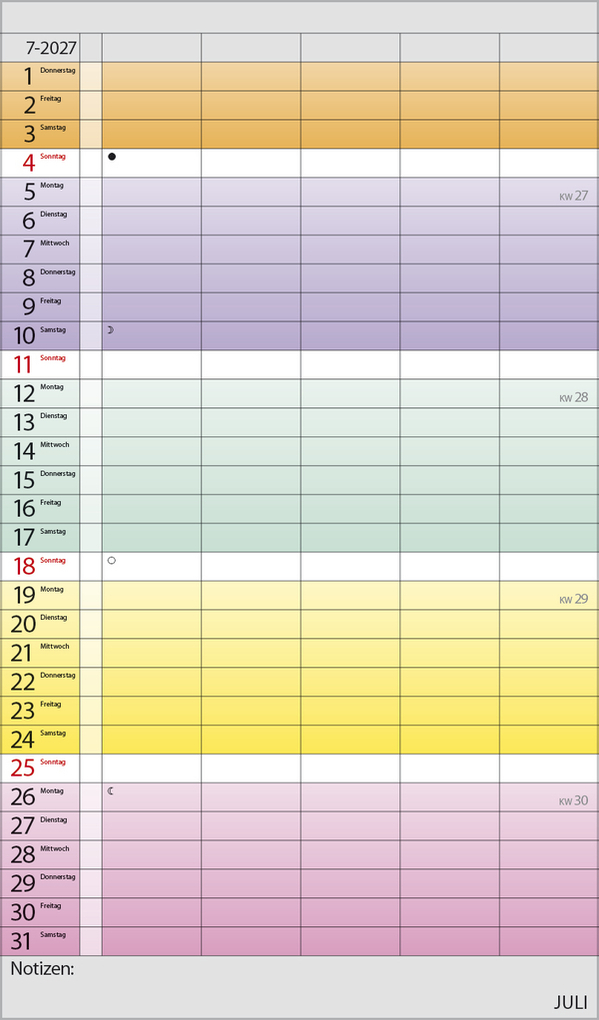 Weitere Ansicht: Familienplaner Farbenspiel 2027