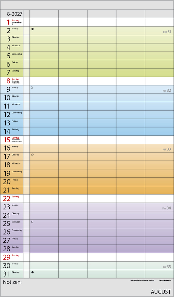 Weitere Ansicht: Familienplaner Farbenspiel 2027