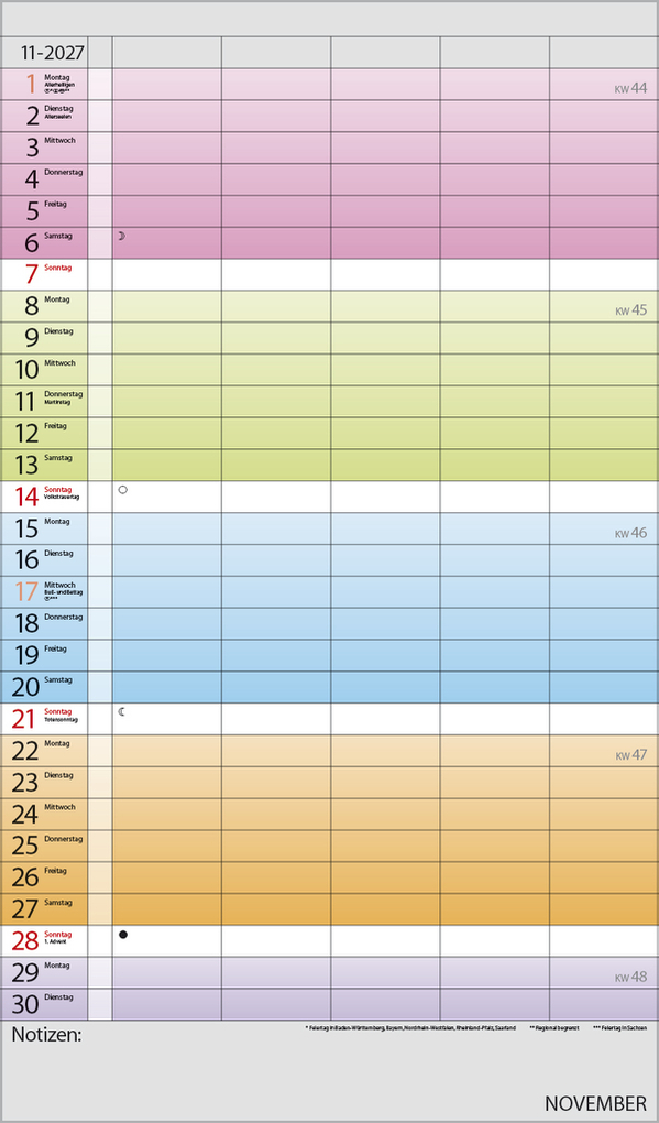 Weitere Ansicht: Familienplaner Farbenspiel 2027