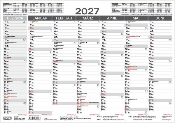 Weitere Ansicht: Tafelkalender A5 "Stabil" 2027
