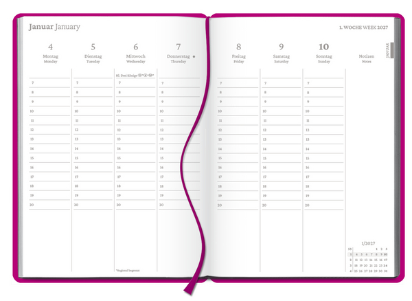 Weitere Ansicht: Wochenplaner Fuchsia 2027