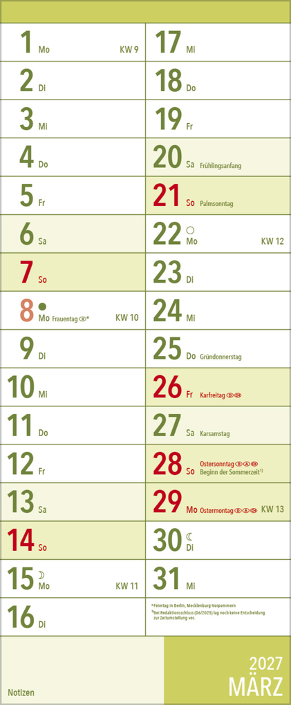 Weitere Ansicht: XL Planer Großdruck 2027
