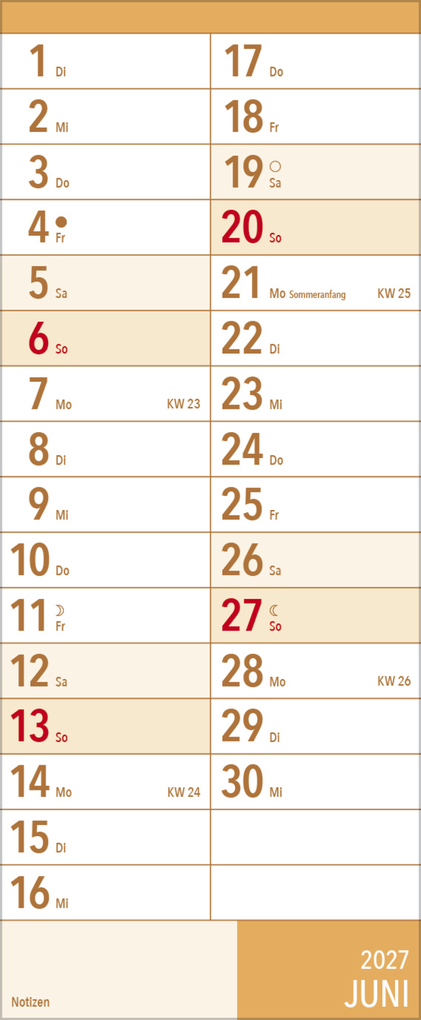 Weitere Ansicht: XL Planer Großdruck 2027