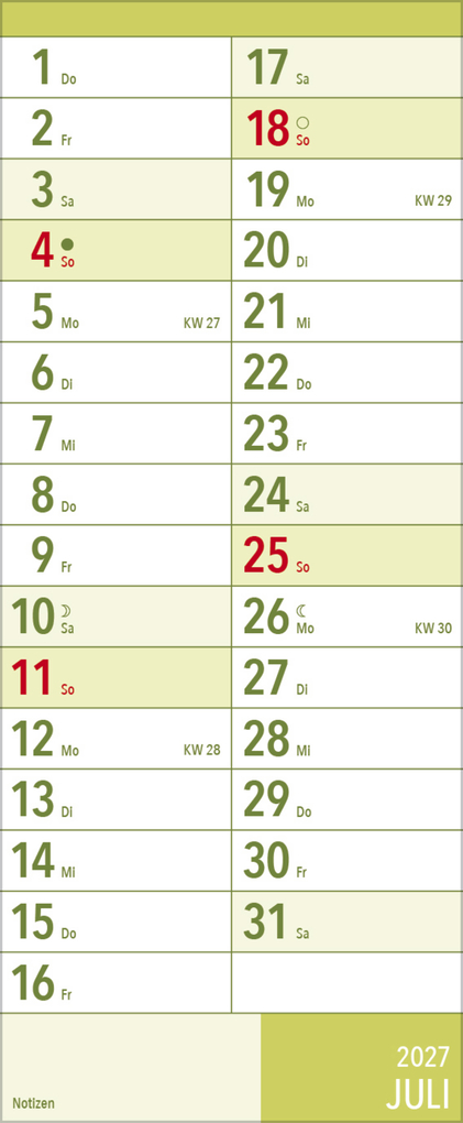 Weitere Ansicht: XL Planer Großdruck 2027
