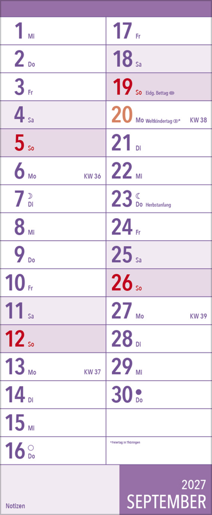 Weitere Ansicht: XL Planer Großdruck 2027