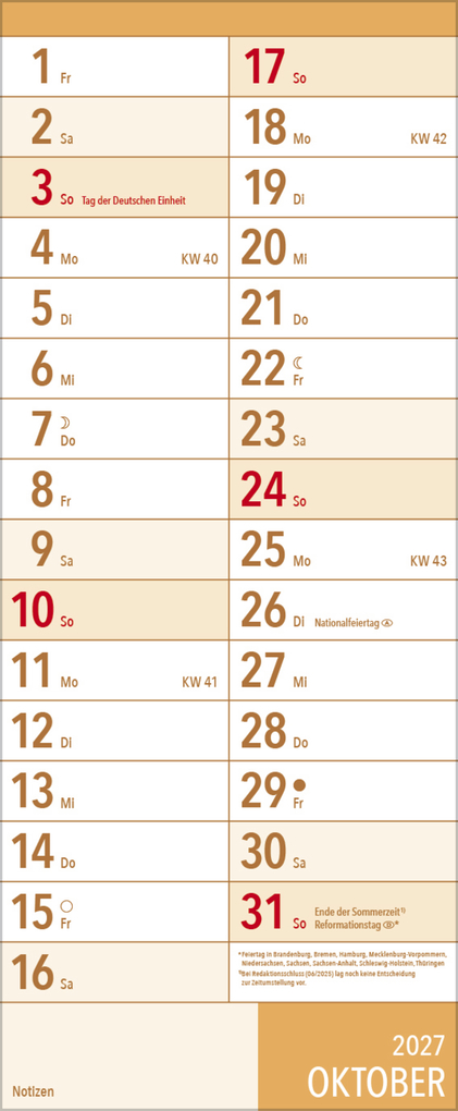 Weitere Ansicht: XL Planer Großdruck 2027