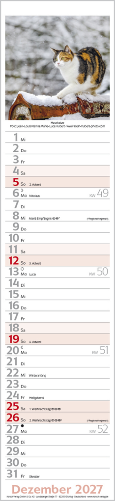 Weitere Ansicht: Katzen Langplaner 2027