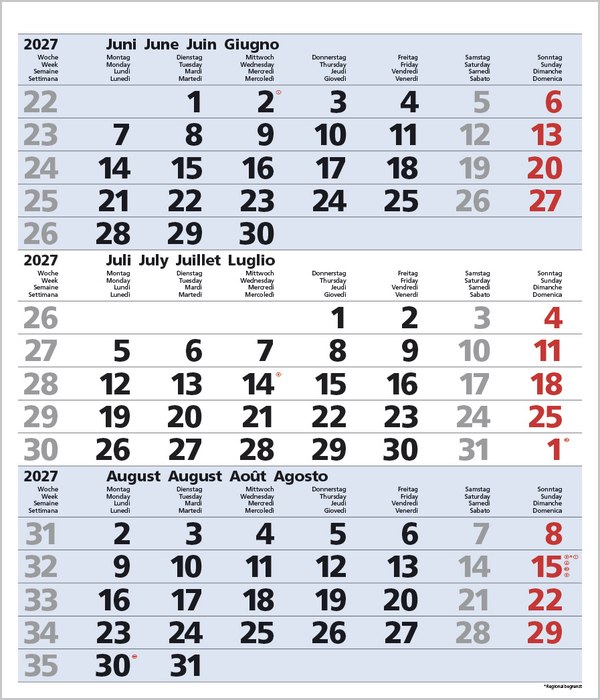 Weitere Ansicht: 3-Monats-Planer Comfort Blau 2027
