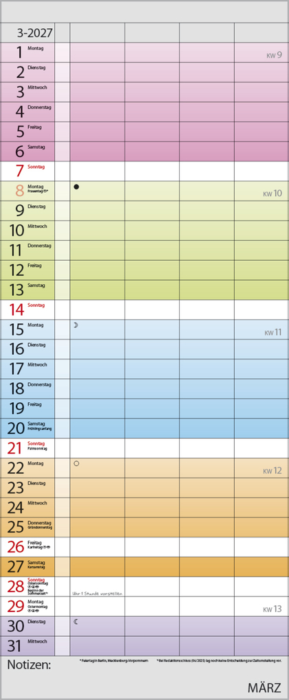 Weitere Ansicht: Familienplaner Farbenspiel 2027