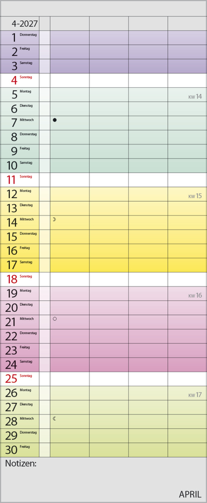Weitere Ansicht: Familienplaner Farbenspiel 2027