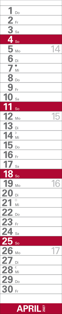 Weitere Ansicht: XXL Planer Großdruck rot 2027
