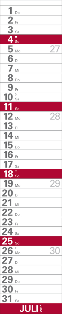 Weitere Ansicht: XXL Planer Großdruck rot 2027