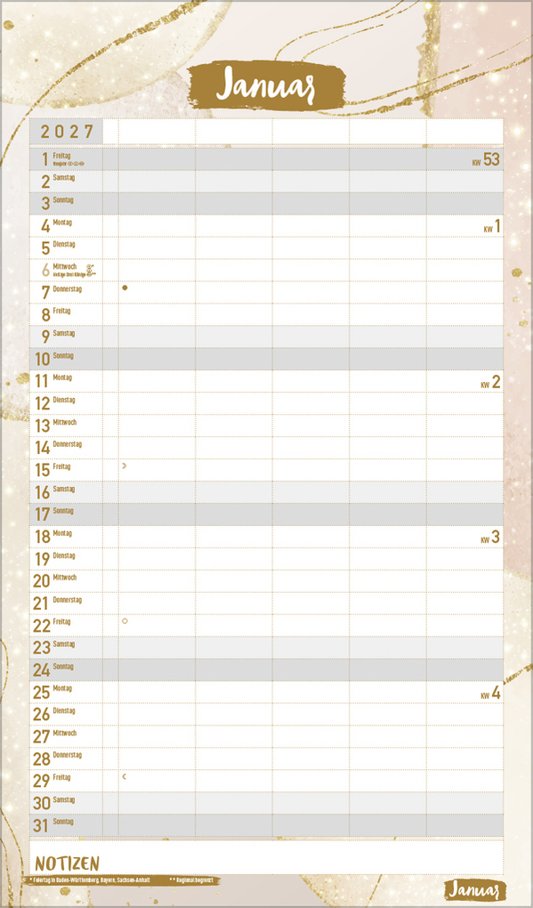 Weitere Ansicht: Familienplaner Metallic Glam 2027