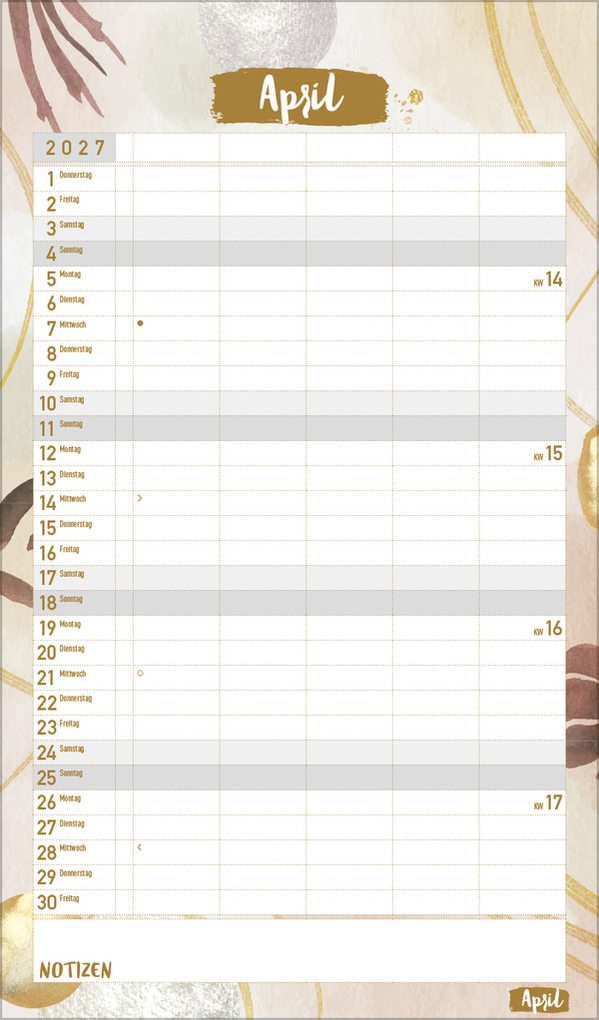 Weitere Ansicht: Familienplaner Metallic Glam 2027