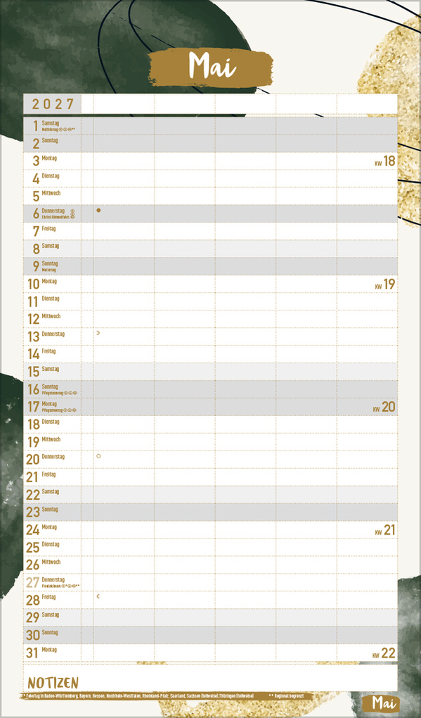 Weitere Ansicht: Familienplaner Metallic Glam 2027