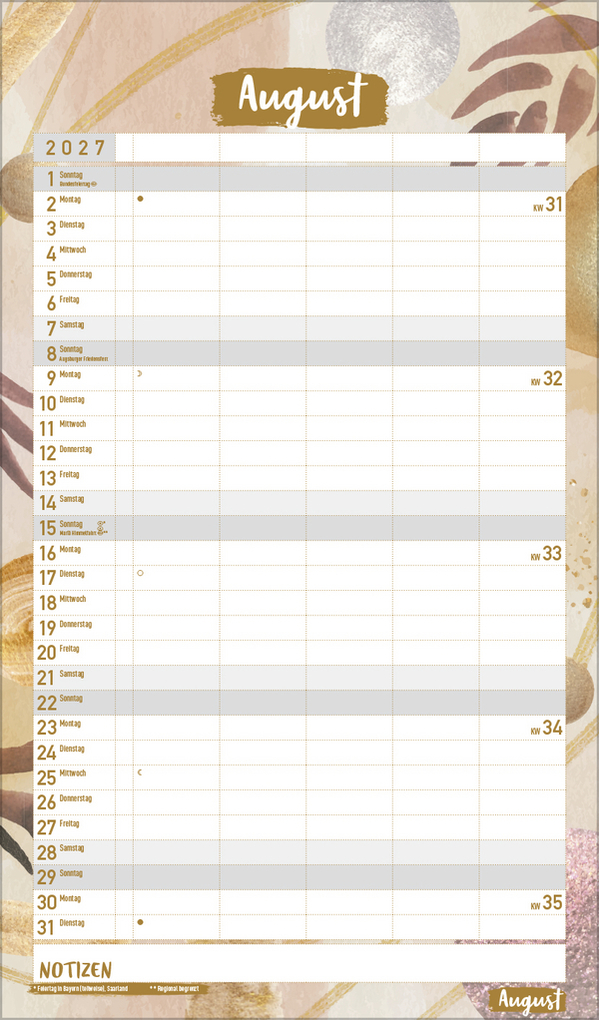 Weitere Ansicht: Familienplaner Metallic Glam 2027