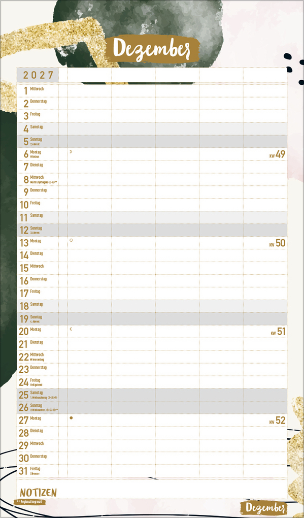 Weitere Ansicht: Familienplaner Metallic Glam 2027