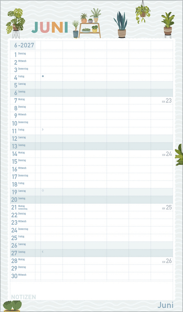 Weitere Ansicht: Familienplaner Happy Plants 2027