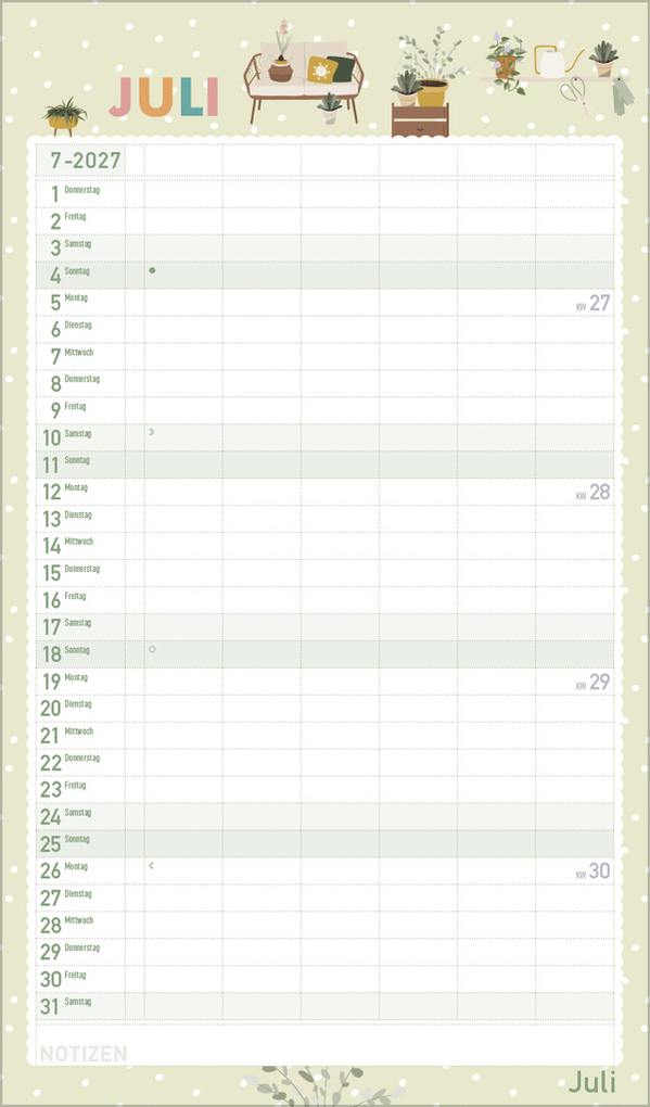 Weitere Ansicht: Familienplaner Happy Plants 2027
