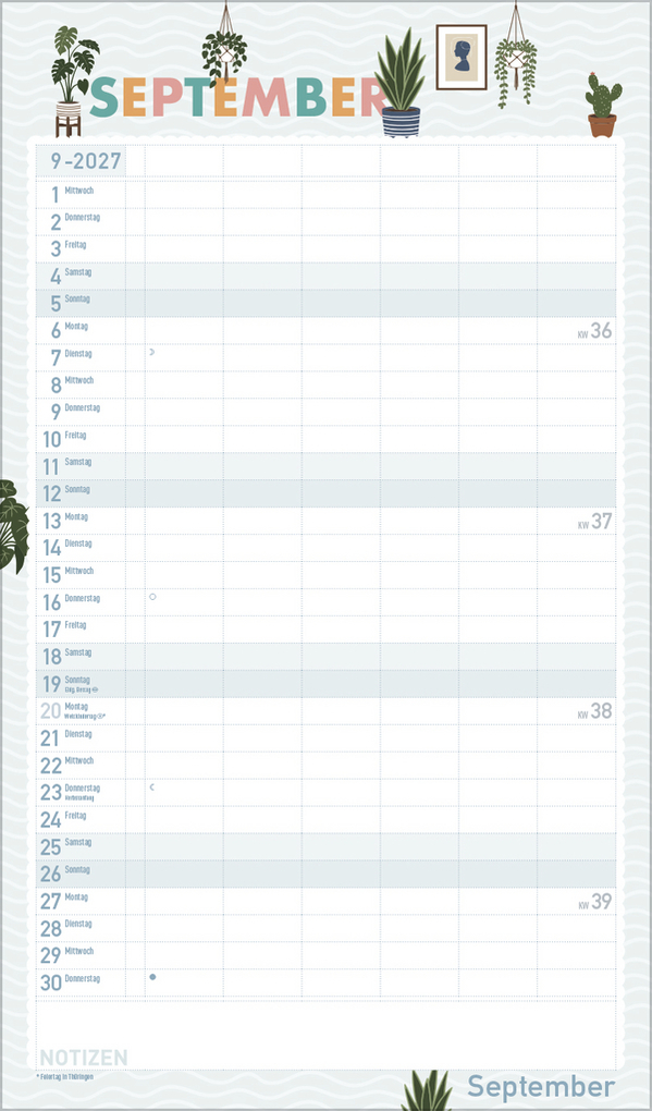 Weitere Ansicht: Familienplaner Happy Plants 2027