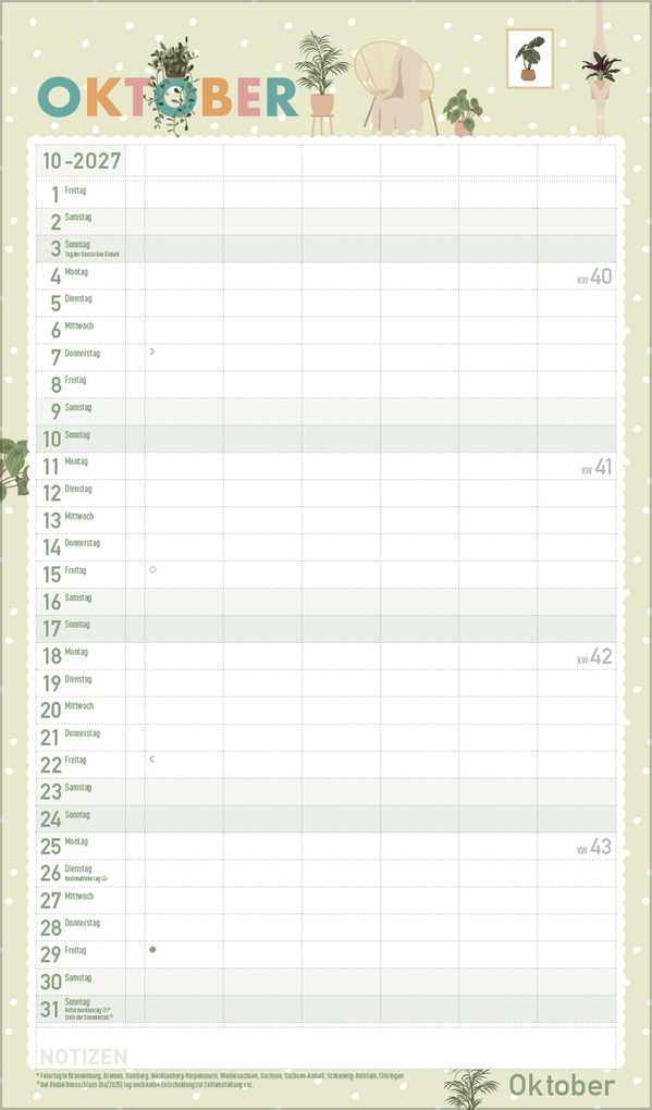 Weitere Ansicht: Familienplaner Happy Plants 2027