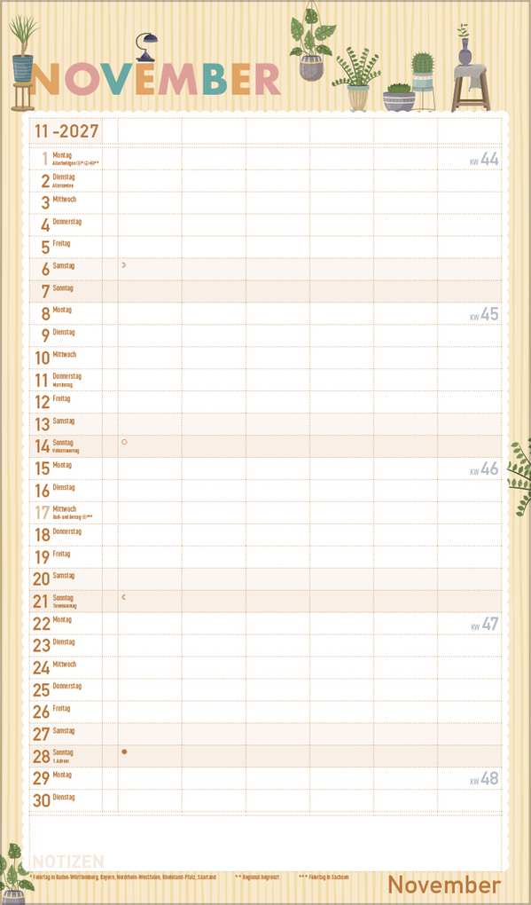 Weitere Ansicht: Familienplaner Happy Plants 2027