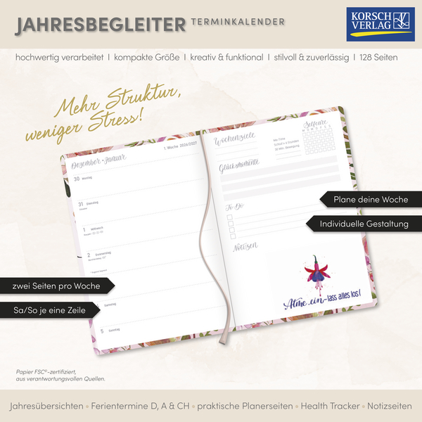 Weitere Ansicht: Terminkalender Jahresbegleiter Selfcare 2027