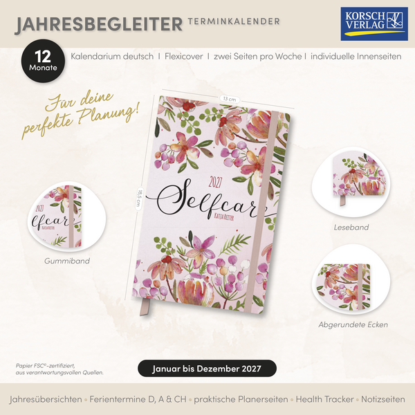Weitere Ansicht: Terminkalender Jahresbegleiter Selfcare 2027
