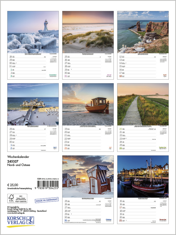 Weitere Ansicht: Nord- und Ostsee Wochenkalender 2027