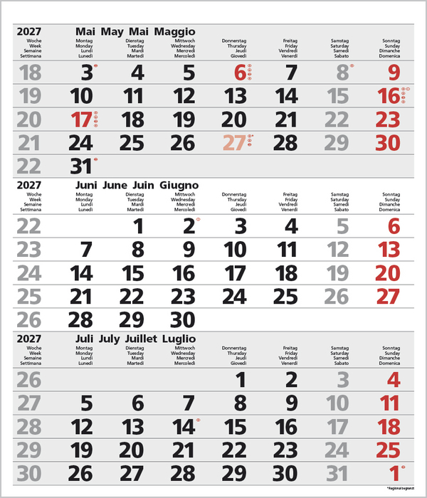 Weitere Ansicht: 3-Monats-Planer Comfort Grau 2027