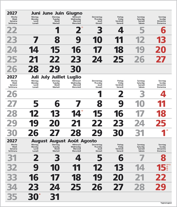 Weitere Ansicht: 3-Monats-Planer Comfort Grau 2027