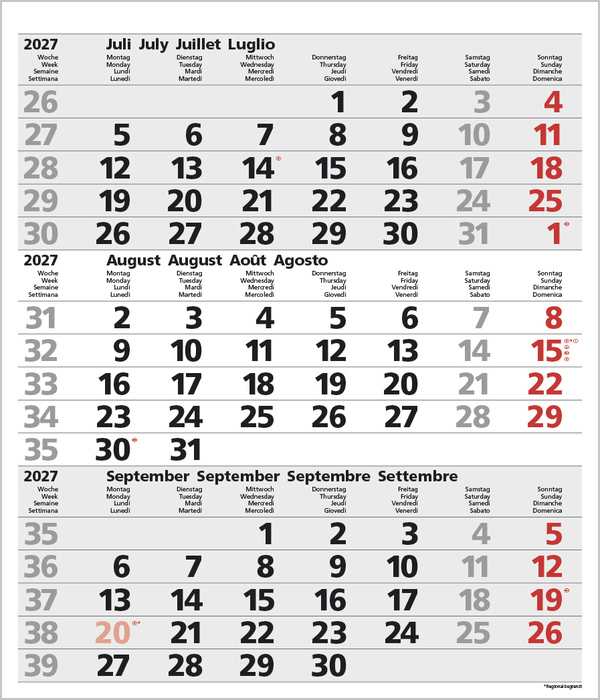 Weitere Ansicht: 3-Monats-Planer Comfort Grau 2027