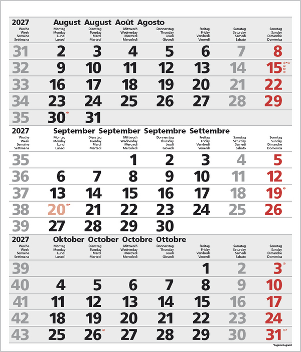 Weitere Ansicht: 3-Monats-Planer Comfort Grau 2027