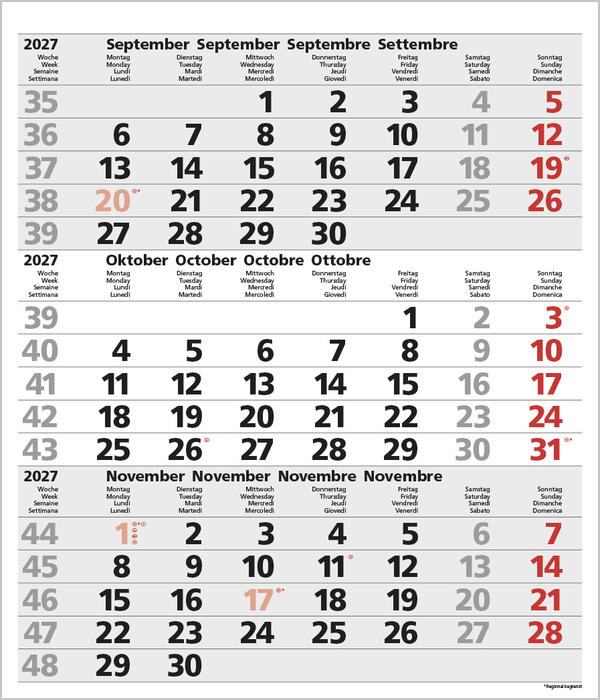 Weitere Ansicht: 3-Monats-Planer Comfort Grau 2027