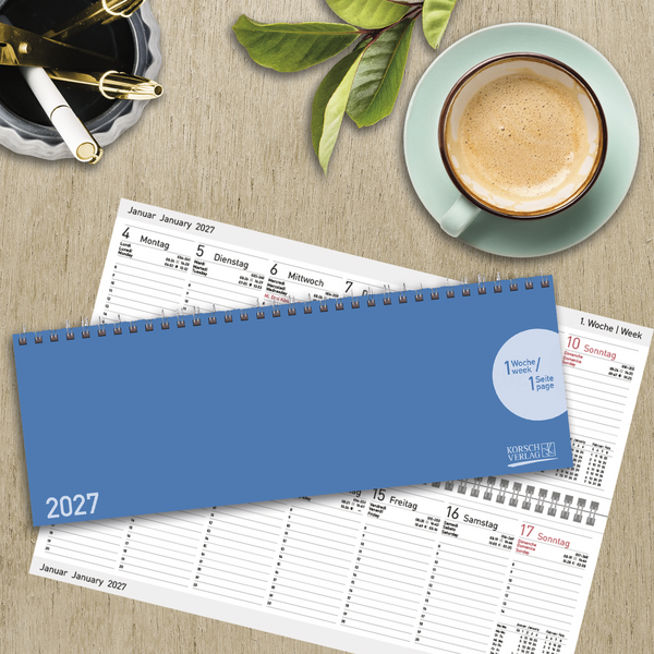 Weitere Ansicht: Tischquerkalender Classic Colourlux blau 2027