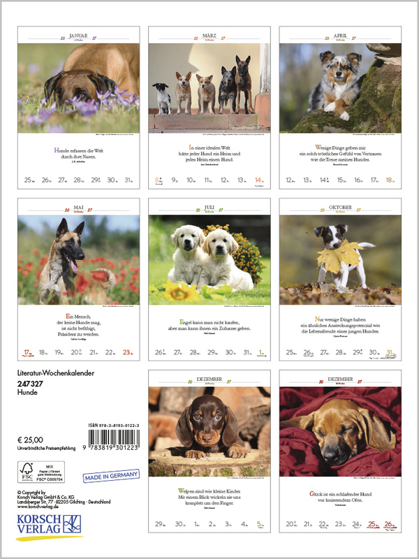 Weitere Ansicht: Literaturkalender Hunde 2027