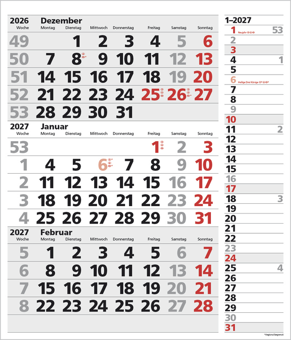 Weitere Ansicht: 3-Monats-Planer XL Combi 2027