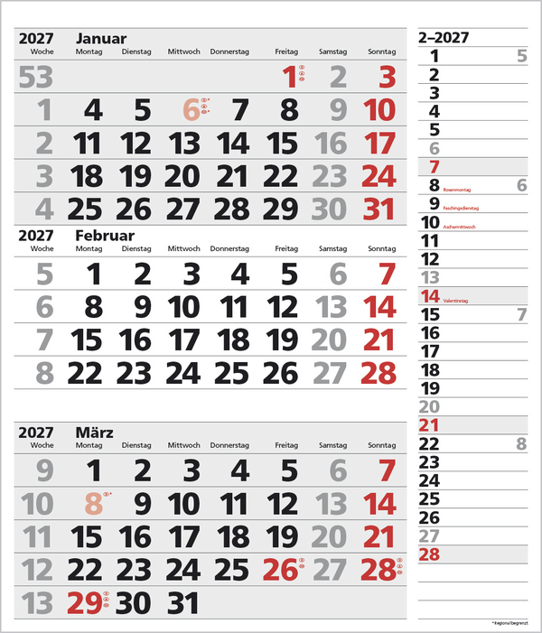 Weitere Ansicht: 3-Monats-Planer XL Combi 2027