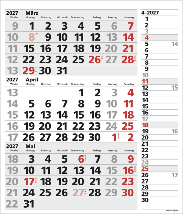 Weitere Ansicht: 3-Monats-Planer XL Combi 2027