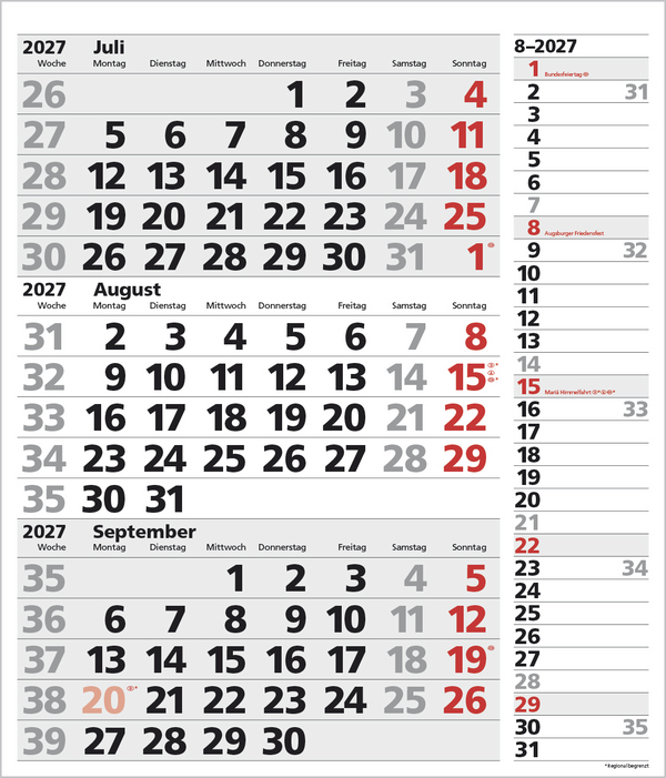 Weitere Ansicht: 3-Monats-Planer XL Combi 2027