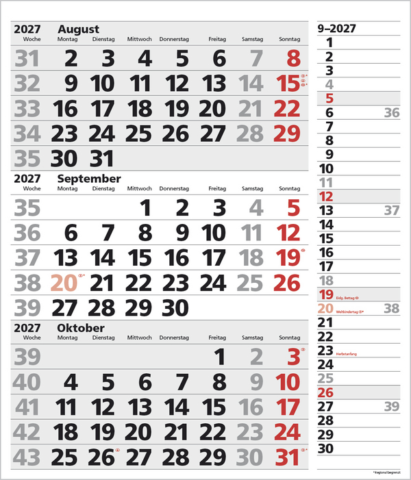 Weitere Ansicht: 3-Monats-Planer XL Combi 2027