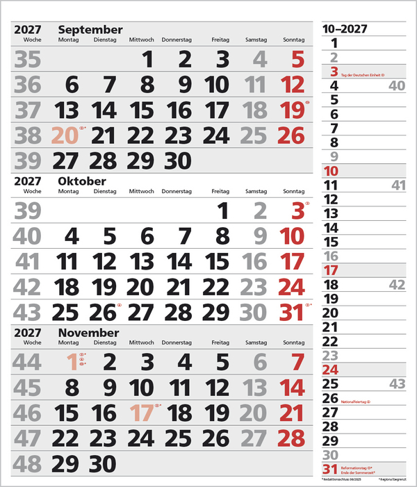 Weitere Ansicht: 3-Monats-Planer XL Combi 2027