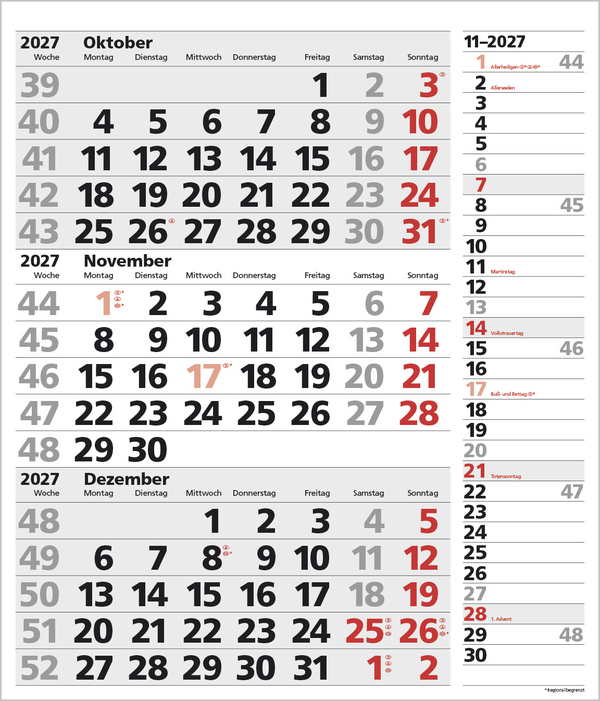 Weitere Ansicht: 3-Monats-Planer XL Combi 2027