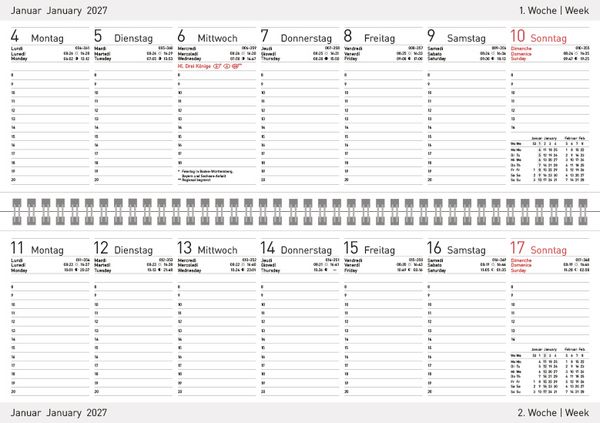 Weitere Ansicht: Tischquerkalender Classic Colourlux schwarz 2027