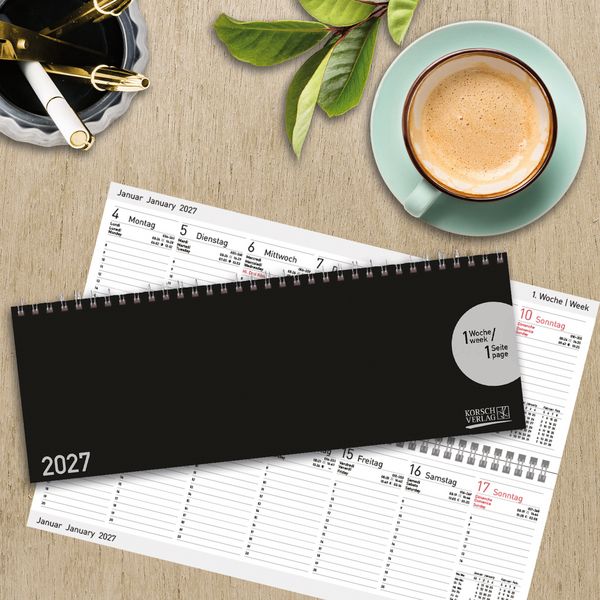 Weitere Ansicht: Tischquerkalender Classic Colourlux schwarz 2027