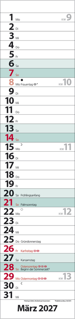 Weitere Ansicht: Streifenplaner Compact Türkis 2027