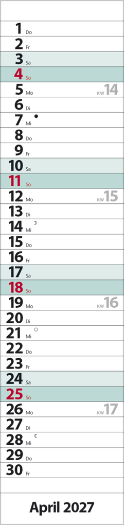 Weitere Ansicht: Streifenplaner Compact Türkis 2027